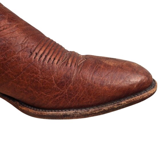 Lucchese 2000 Cowboy Boots Brown Leather Mens 9.5 D Western Wear Rodeo Country - Picture 10 of 16